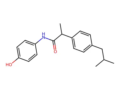 N-(4-hydroxyphenyl)-2-(4-isobutylphenyl)propanamide structure