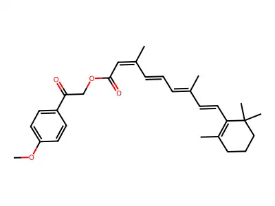 [2-(4-methoxyphenyl)-2-oxoethyl] 3,7-dimethyl-9-(2,6,6-trimethylcyclohexen-1-yl)nona-2,4,6,8-tetraenoate structure