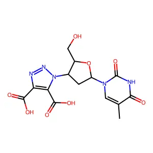 Thymidine, 3'-deoxy-3'-(4,5-dicarboxy-1H-1,2,3-triazol-1-yl)- structure