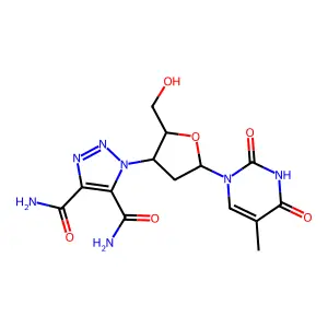 Thymidine, 3'-(4,5-bis(aminocarbonyl)-1H-1,2,3-triazol-1-yl)-3'-deoxy- structure