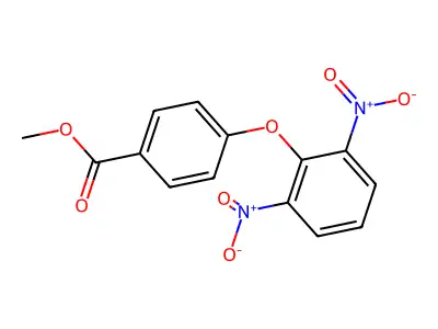Methyl 4-[2,6-dinitro-4-(trifluoromethyl)phenoxy]benzenecarboxylate structure