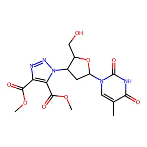 Thymidine, 3'-(4,5-bis(methoxycarbonyl)-1H-1,2,3-triazol-1-yl)-3'-deoxy- structure