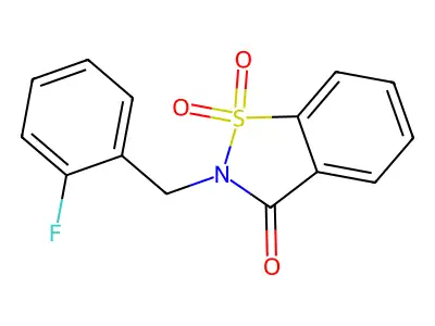 2-[(2-Fluorophenyl)methyl]-2,3-dihydro-1lambda6,2-benzothiazole-1,1,3-trione structure