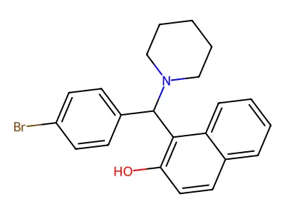 1-[(4-Bromophenyl)(piperidin-1-yl)methyl]naphthalen-2-ol structure