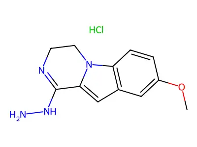 1-Hydrazino-8-methoxy-3,4-dihydropyrazino(1,2-a)indole hydrochloride dihydrate structure