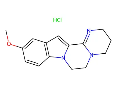 2H-Pyrimido(2',1':3,4)pyrazino(1,2-a)indole, 3,4,6,7-tetrahydro-11-methoxy-, monohydrochloride structure