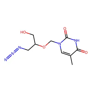 1-((2-Azido-1-(hydroxymethyl)ethoxy)methyl)thymine structure