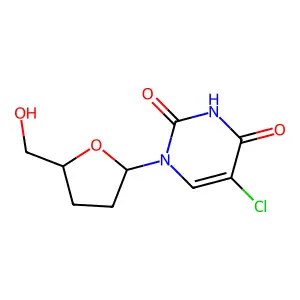 Uridine, 5-chloro-2',3'-dideoxy- structure