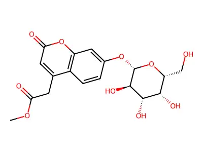7-beta-Galactopyranosyl-oxycoumarin-4-acetic acid methyl ester structure
