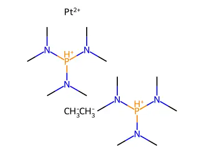 Platinum, bis(tris(dimethylamino)phosphine-P-)dimethyl- structure
