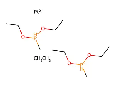 Platinum, bis(triethylphosphite-p)dimethyl- structure