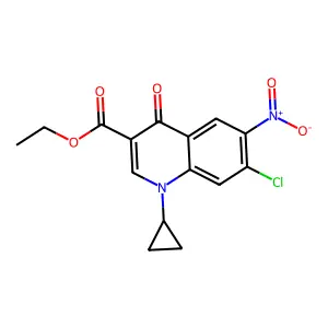 Ethyl 7-chloro-1-cyclopropyl-6-nitro-4-oxo-1,4-dihydroquinoline-3-carboxylate structure