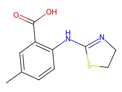 Benzoic acid, 2-((4,5-dihydro-2-thiazolyl)amino)-5-methyl- structure