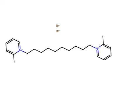 Pyridinium, 1,1'-(1,10-decanediyl)bis[2-methyl-, dibromide structure