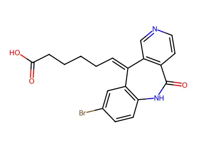 6-(9-bromo-5-oxo-6H-pyrido[4,3-c][1]benzazepin-11-ylidene)hexanoic acid structure