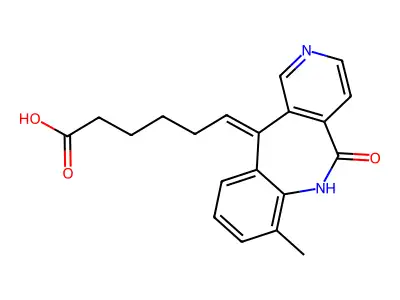 6-(7-methyl-5-oxo-6H-pyrido[4,3-c][1]benzazepin-11-ylidene)hexanoic acid structure