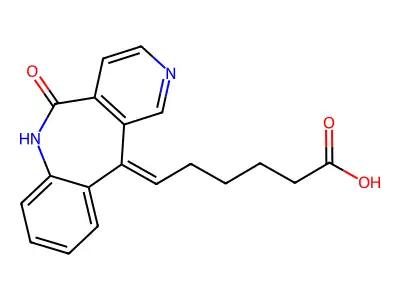 6-(5-oxo-6H-pyrido[4,3-c][1]benzazepin-11-ylidene)hexanoic acid structure