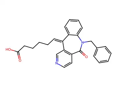 6-(6-Benzyl-5-oxopyrido[4,3-c][1]benzazepin-11-ylidene)hexanoic acid structure