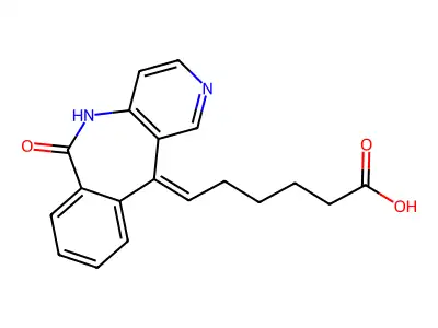 6-(6-oxo-5H-pyrido[4,3-c][2]benzazepin-11-ylidene)hexanoic acid structure