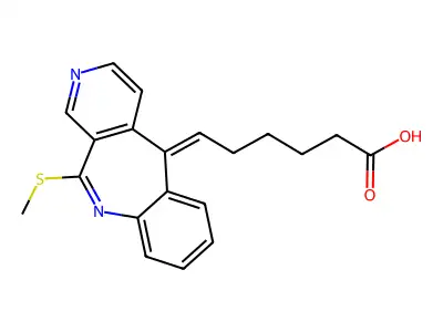 6-(5-Methylsulfanylpyrido[3,4-c][1]benzazepin-11-ylidene)hexanoic acid structure