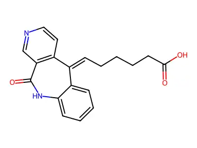 6-(5-oxo-6H-pyrido[3,4-c][1]benzazepin-11-ylidene)hexanoic acid structure