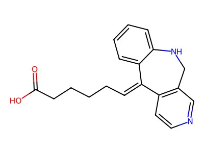 6-(5,6-Dihydropyrido[3,4-c][1]benzazepin-11-ylidene)hexanoic acid structure