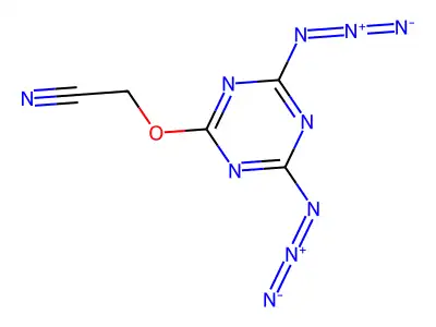Acetonitrile, ((4,6-diazido-1,3,5-triazin-2-yl)oxy)- structure