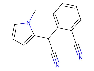 2-[cyano(1-methyl-1H-pyrrol-2-yl)methyl]benzenecarbonitrile structure