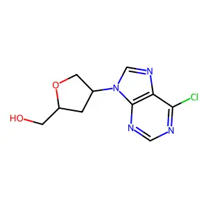 [(2R,4R)-4-(6-chloropurin-9-yl)tetrahydrofuran-2-yl]methanol structure