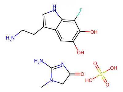 5,6-Dihydroxy-7-fluorotryptamine creatinine structure