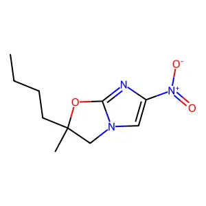 Imidazo(2,1-b)oxazole, 2-butyl-2,3-dihydro-2-methyl-6-nitro- structure