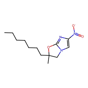 Imidazo(2,1-b)oxazole, 2-heptyl-2,3-dihydro-2-methyl-6-nitro- structure