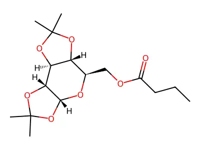 alpha-D-Glucopyranose, 1,2:3,4-bis-O-(1-methylethylidene)-, butanoate structure