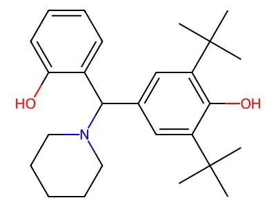 2,6-Ditert-butyl-4-[(2-hydroxyphenyl)-piperidin-1-ylmethyl]phenol structure