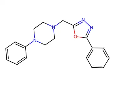 Piperazine, 1-phenyl-4-((5-phenyl-1,3,4-oxadiazol-2-yl)methyl)- structure