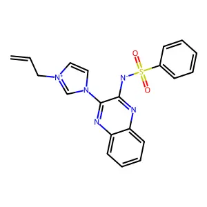 (phenylsulfonyl){3-[3-(prop-2-en-1-yl)-1H-imidazol-3-ium-1-yl]quinoxalin-2-yl}azanide structure