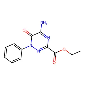 Ethyl 5-amino-6-oxo-1-phenyl-1,6-dihydro-1,2,4-triazine-3-carboxylate structure