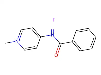 N-(1-methylpyridin-1-ium-4-yl)benzamide iodide structure