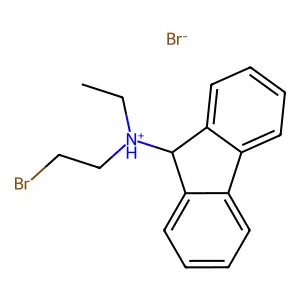 Fluoren-9-amine, N-(2-bromoethyl)-N-ethyl-, hydrobromide structure