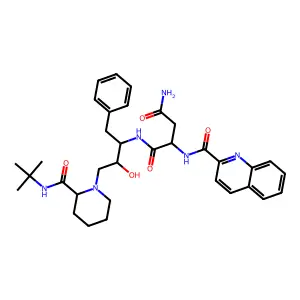 (R)2QuinCOAsnPhe(CHOHCH2)PipCONHtBu structure
