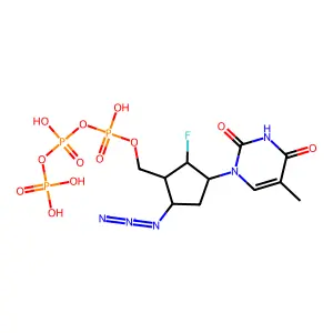 1-(4-Azido-2-fluoro-3-methoxycyclopentyl)thymine-triphosphate structure
