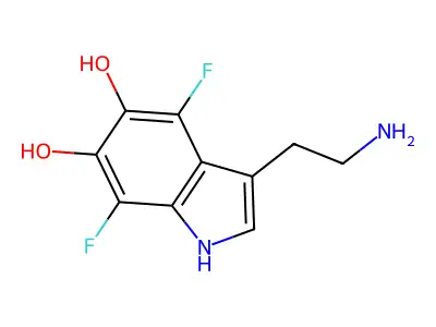 3-(2-aminoethyl)-4,7-difluoro-1H-indole-5,6-diol structure