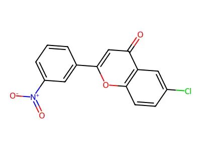 6-Chloro-2-(3-nitro-phenyl)-chromen-4-one structure