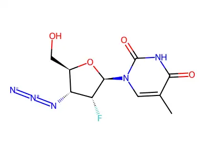 3'-Azido-2',3'-dideoxy-2'-fluoro-5-methyluridine structure