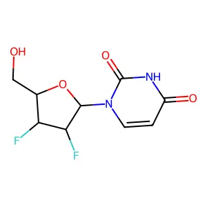 1-[3,4-Difluoro-5-(hydroxymethyl)oxolan-2-yl]pyrimidine-2,4-dione structure