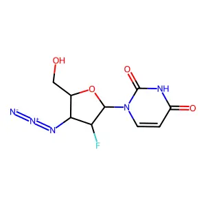 Uridine, 3'-azido-2',3'-dideoxy-2'-fluoro- structure