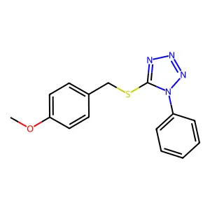 5-[(4-Methoxyphenyl)methylsulfanyl]-1-phenyltetrazole structure