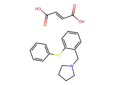 But-2-enedioic acid;1-[(2-phenylsulfanylphenyl)methyl]pyrrolidine structure