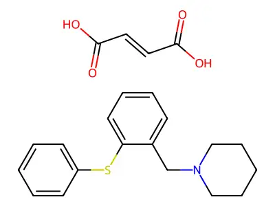But-2-enedioic acid;1-[(2-phenylsulfanylphenyl)methyl]piperidine structure