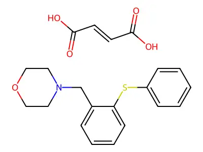 But-2-enedioic acid;4-[(2-phenylsulfanylphenyl)methyl]morpholine structure